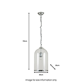 Cloche Clear Glass and Silver Pendant