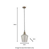 Emmanuelle Antique Brass Metal and Clear Glass Pendant for living room