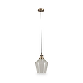Emmanuelle Antique Brass Metal and Clear Glass Pendant from Roseland Furniture
