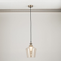 Emmanuelle Antique Brass Metal and Lustre Glass Pendant from Roseland Furniture