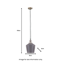 Emmanuelle Antique Silver Metal and Smoke Glass Pendant from Roseland Furniture