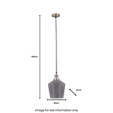 Emmanuelle Antique Silver Metal and Smoke Glass Pendant from Roseland Furniture