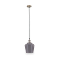 Emmanuelle Antique Silver Metal and Smoke Glass Pendant from Roseland Furniture