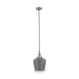 Emmanuelle Antique Silver Metal and Smoke Glass Pendant from Roseland Furniture