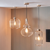 Dania French Gold Metal Wire Tall Pendant