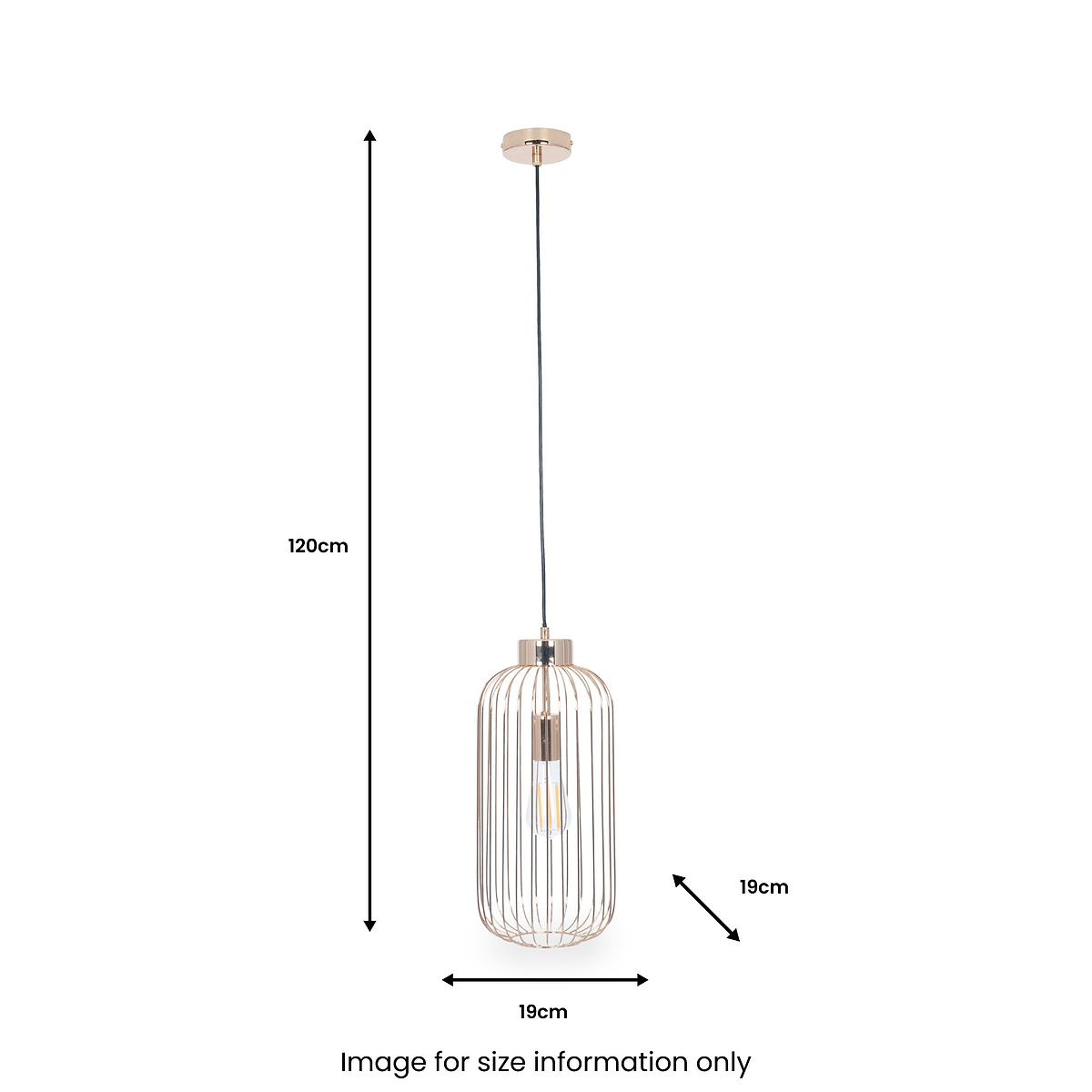Dania French Gold Metal Wire Tall Pendant