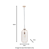 Dania French Gold Metal Wire Tall Pendant
