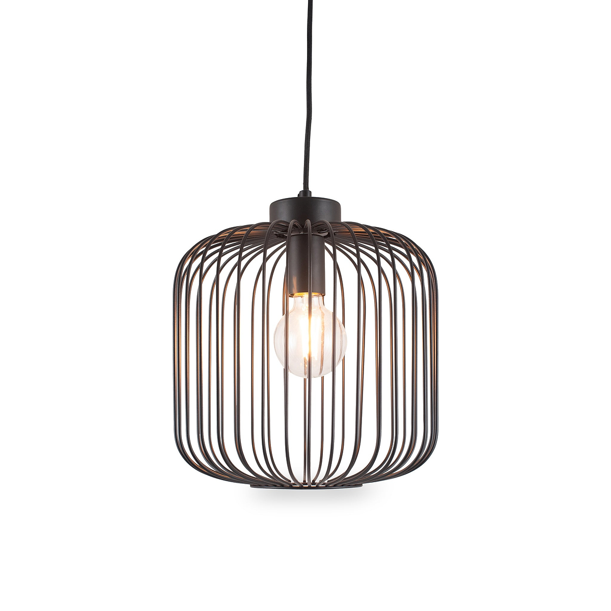 Dania Matt Black Metal Wire Pendant