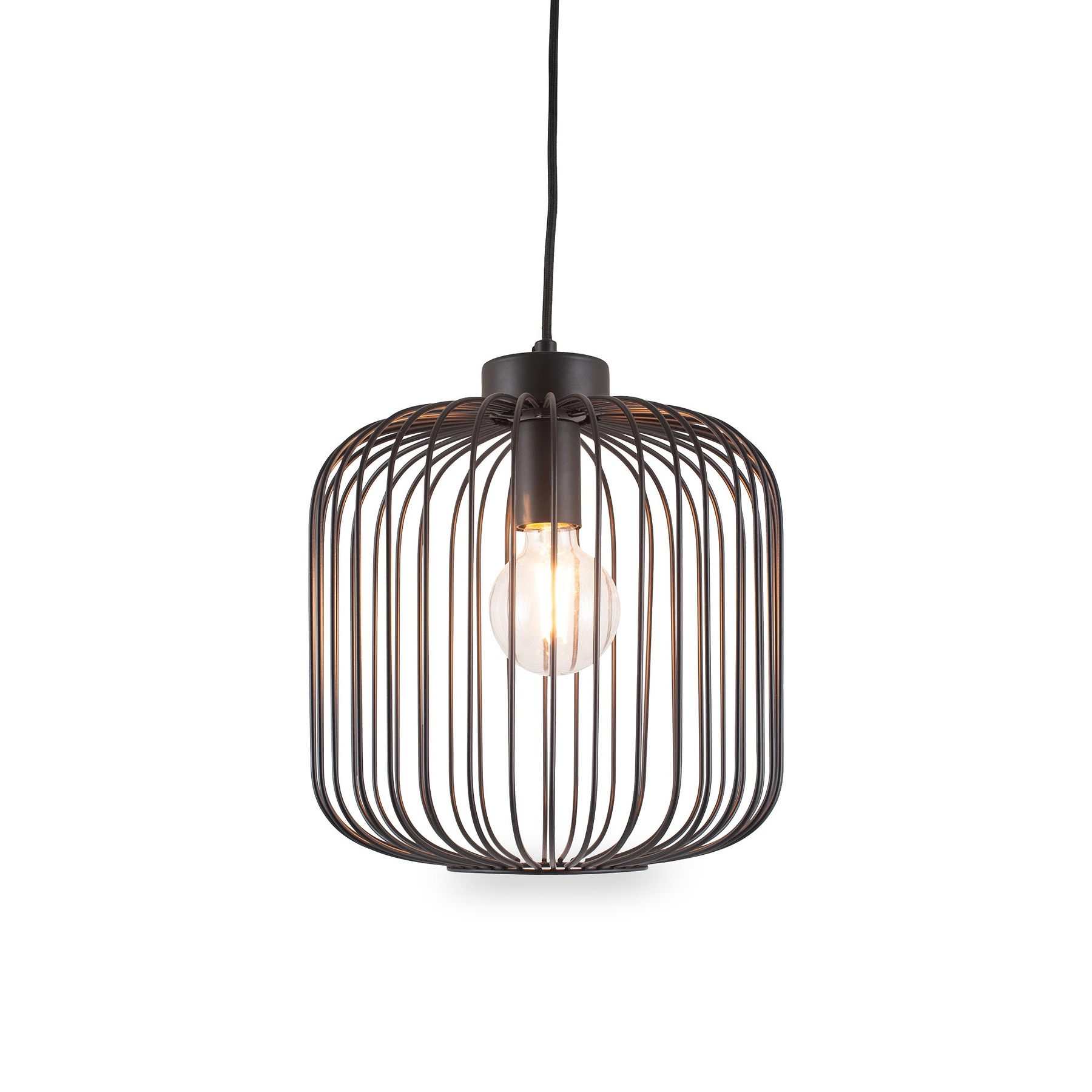 Dania Matt Black Metal Wire Pendant