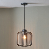 Dania Matt Black Metal Wire Pendant for living room