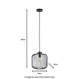 Dania Matt Black Metal Wire Ceiling Light Pendants
