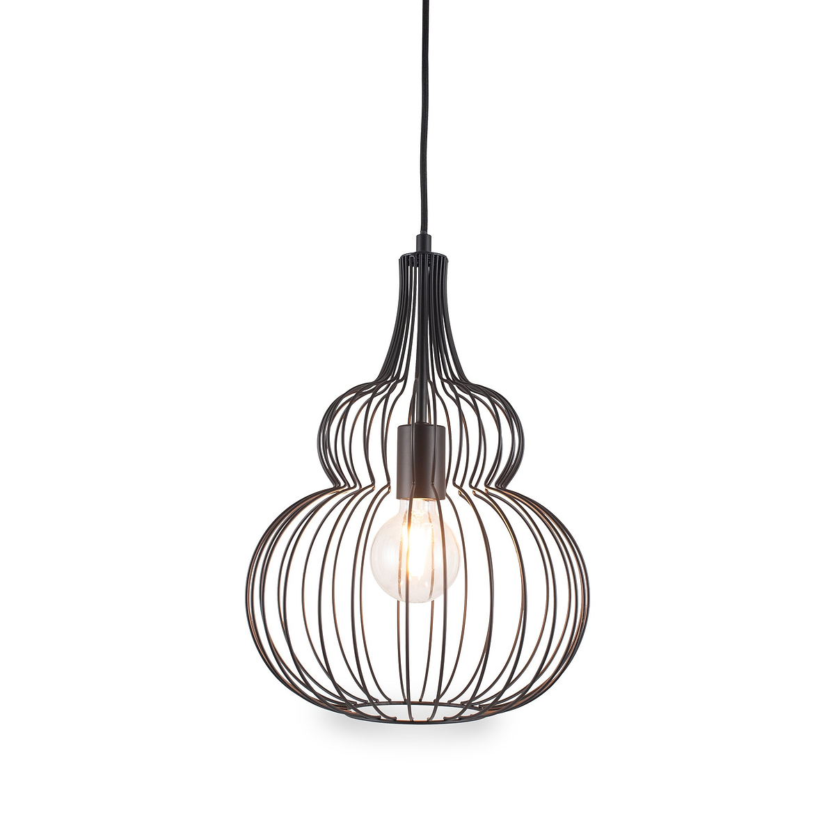 Dania Matt Black Metal Shaped Wire Pendant