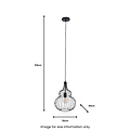 Dania Matt Black Metal Shaped Wire Pendant