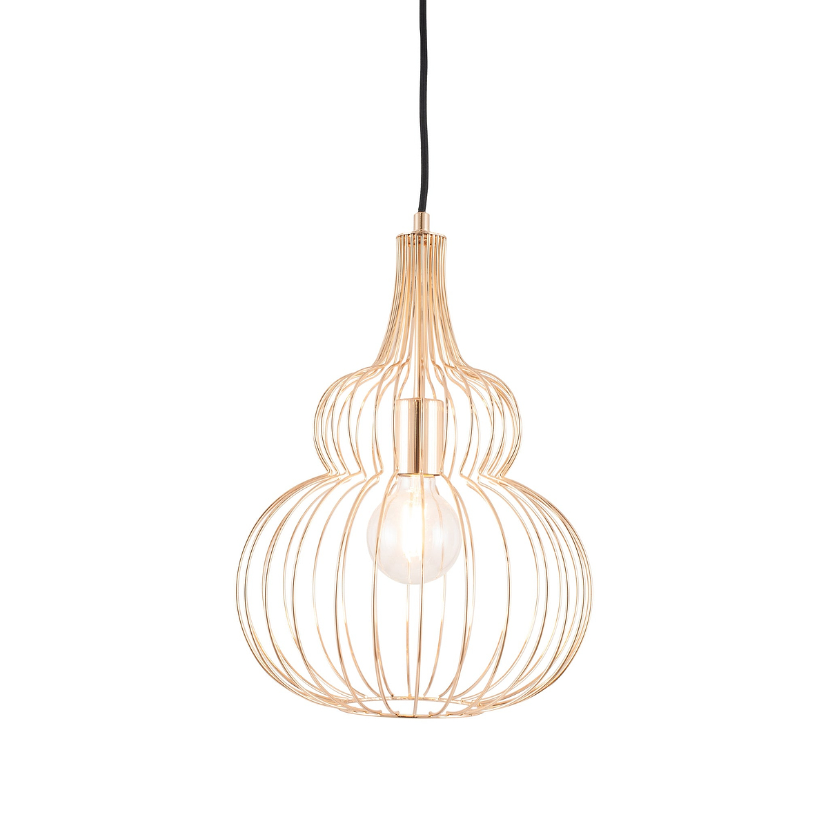 Dania French Gold Metal Wire Ceiling Light Shaped Pendant
