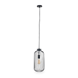 Dania Matt Black Metal Wire Tall Pendant from Roseland Furniture