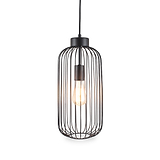 Dania Matt Black Metal Wire Tall Pendant