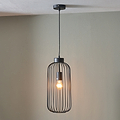 Dania Matt Black Metal Wire Tall Pendant for living room