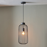 Dania Matt Black Metal Wire Tall Pendant for living room