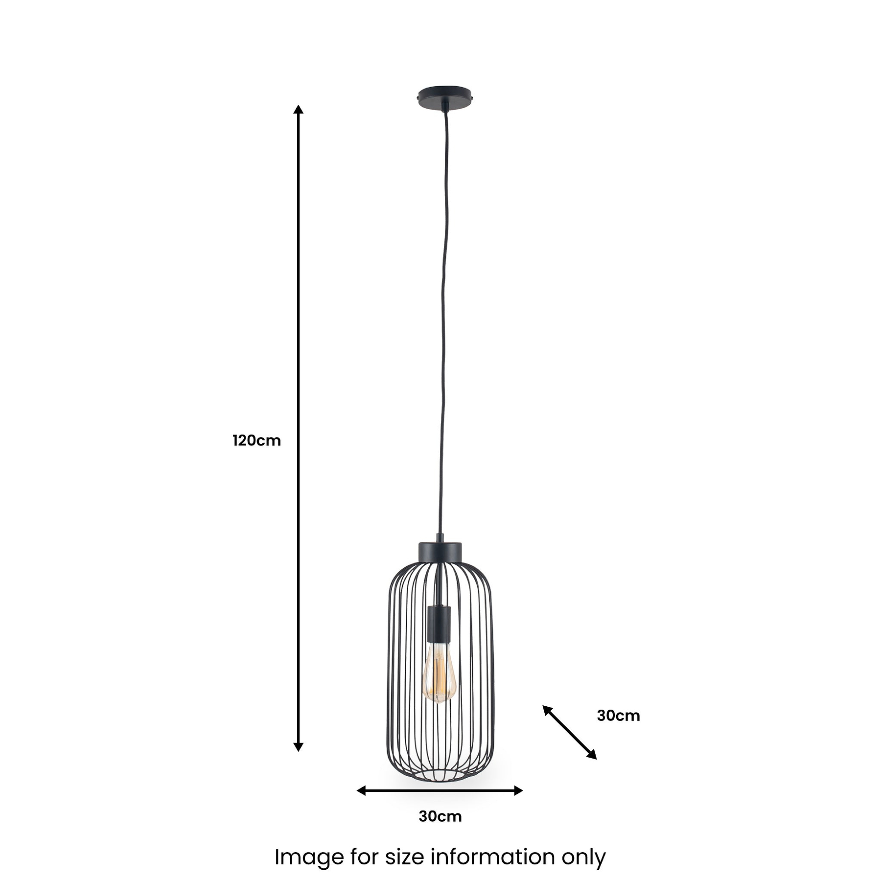 Dania Matt Black Metal Wire Tall Pendant from Roseland Furniture