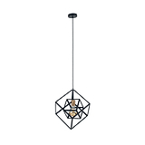Alessio Matt Black Metal Cube Pendant from Roseland Furniture