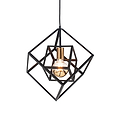 Alessio Matt Black Metal Cube Pendant from Roseland Furniture