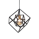 Alessio Matt Black Metal Cube Pendant from Roseland Furniture