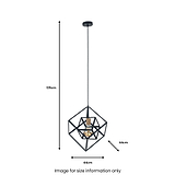 Alessio Matt Black Metal Cube Pendant from Roseland Furniture