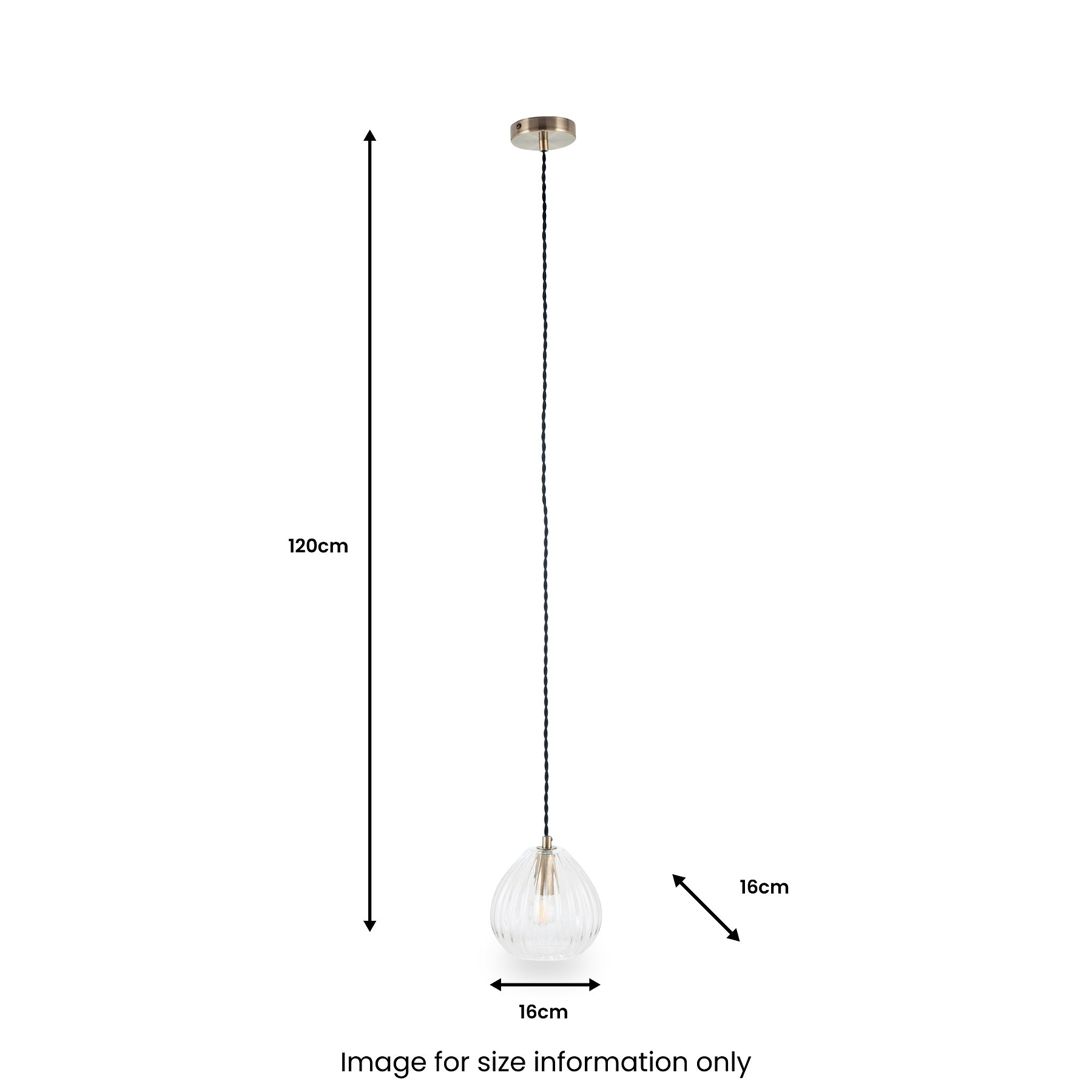 Ella Clear Ribbed Glass Teardrop Pendant from Roseland Furniture