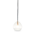Ella Clear Ribbed Glass Teardrop Pendant