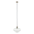 Abigail Clear Ribbed Glass Oval Pendant from Roseland Furniture