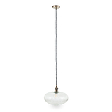 Abigail Clear Ribbed Glass Oval Pendant from Roseland Furniture