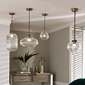 Abigail Clear Ribbed Glass Tall Pendant