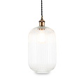 Abigail Clear Ribbed Glass Tall Pendant