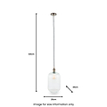 Abigail Clear Ribbed Glass Tall Pendant
