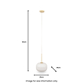 Bella White Glass and Gold Metal Ribbed Squoval Pendant