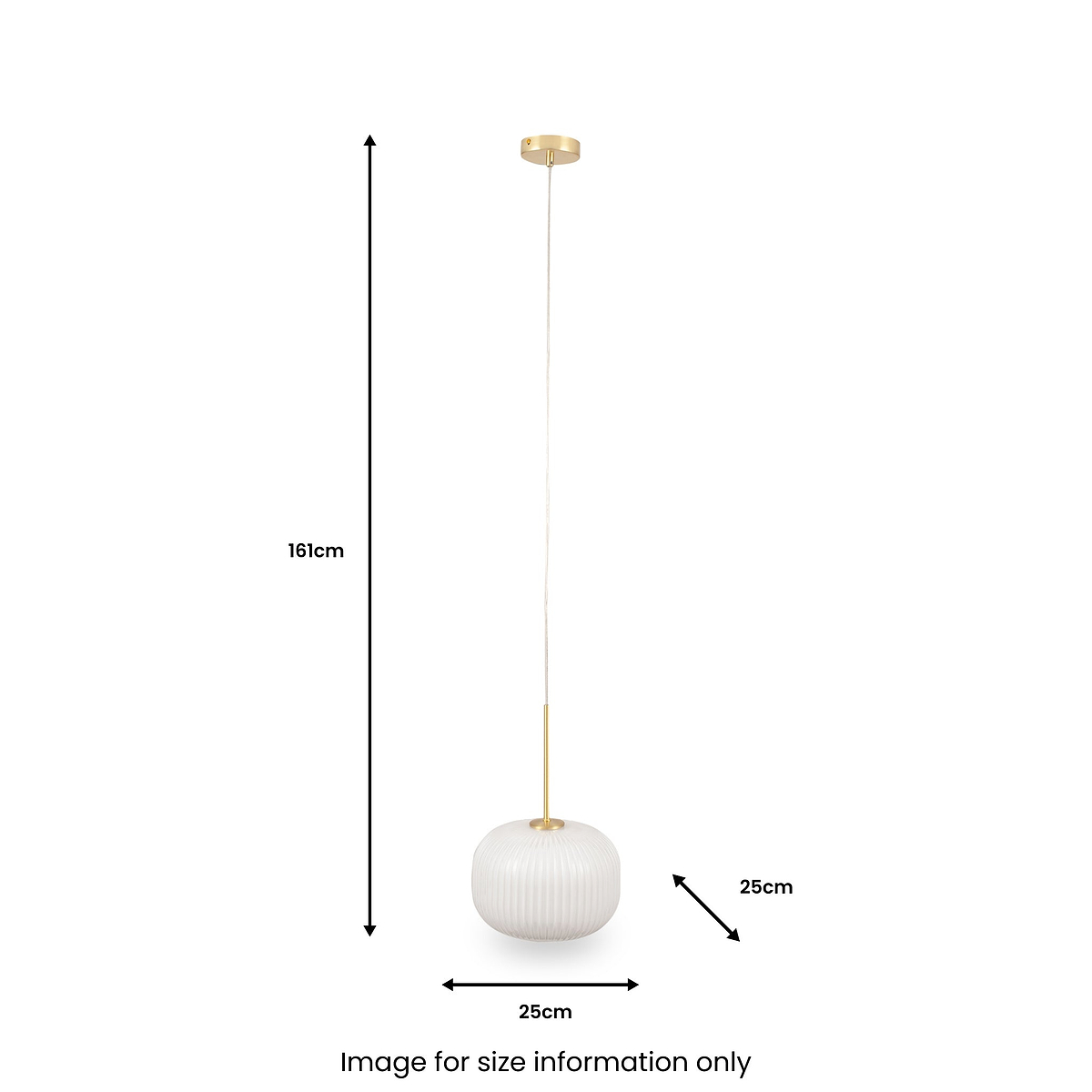 Bella White Glass and Gold Metal Ribbed Squoval Pendant