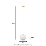 Bella White Glass and Gold Metal Ribbed Squoval Pendant