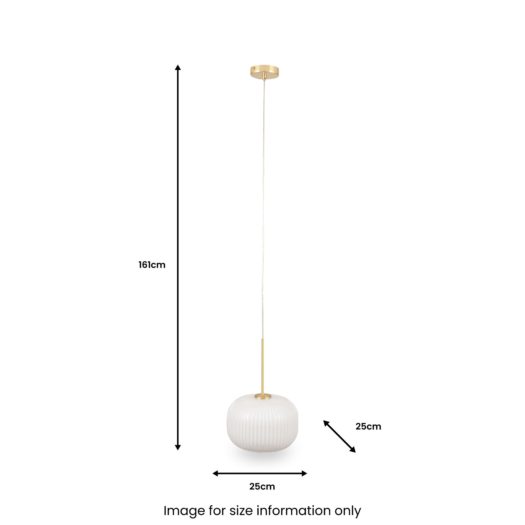Bella White Glass and Gold Metal Ribbed Squoval Pendant
