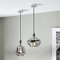 Jaxon Shiny Smoked Glass Domed Pendant from Roseland Furniture