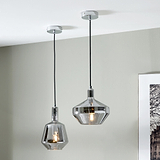 Jaxon Shiny Smoked Glass Domed Pendant from Roseland Furniture