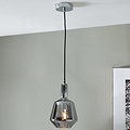 Jake Shiny Smoked Glass Pendant for living room