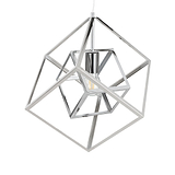 Alessio Shiny Nickel Metal Cube Pendant