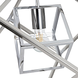 Alessio Shiny Nickel Metal Cube Pendant