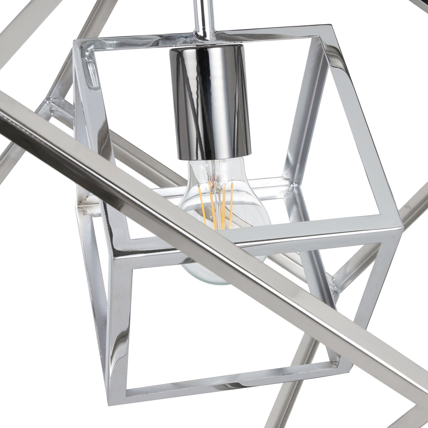 Alessio Shiny Nickel Metal Cube Pendant