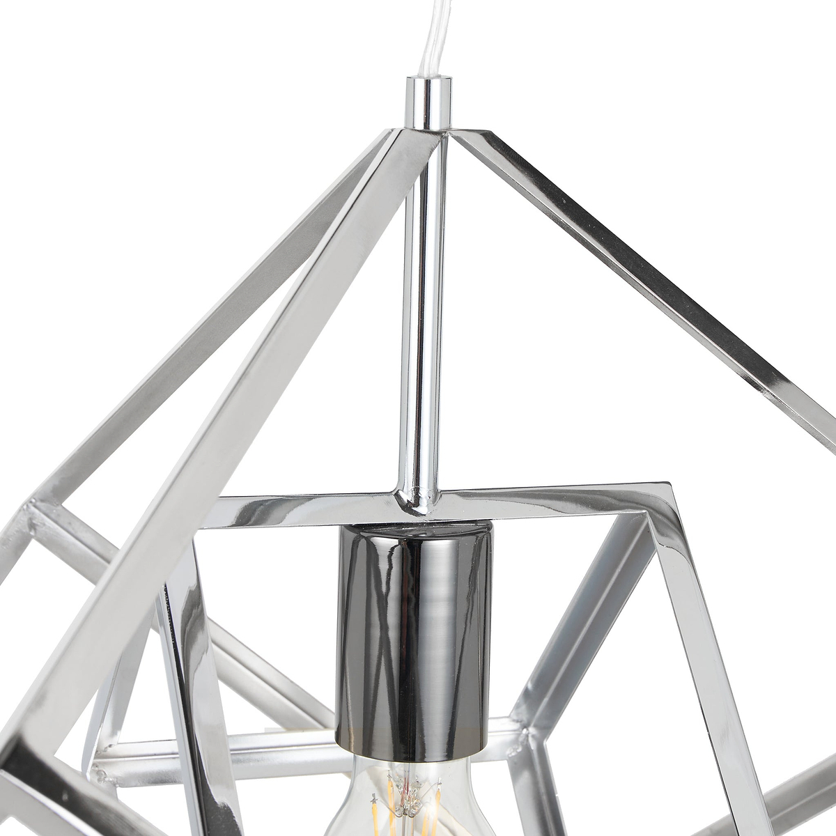 Alessio Shiny Nickel Metal Cube Pendant