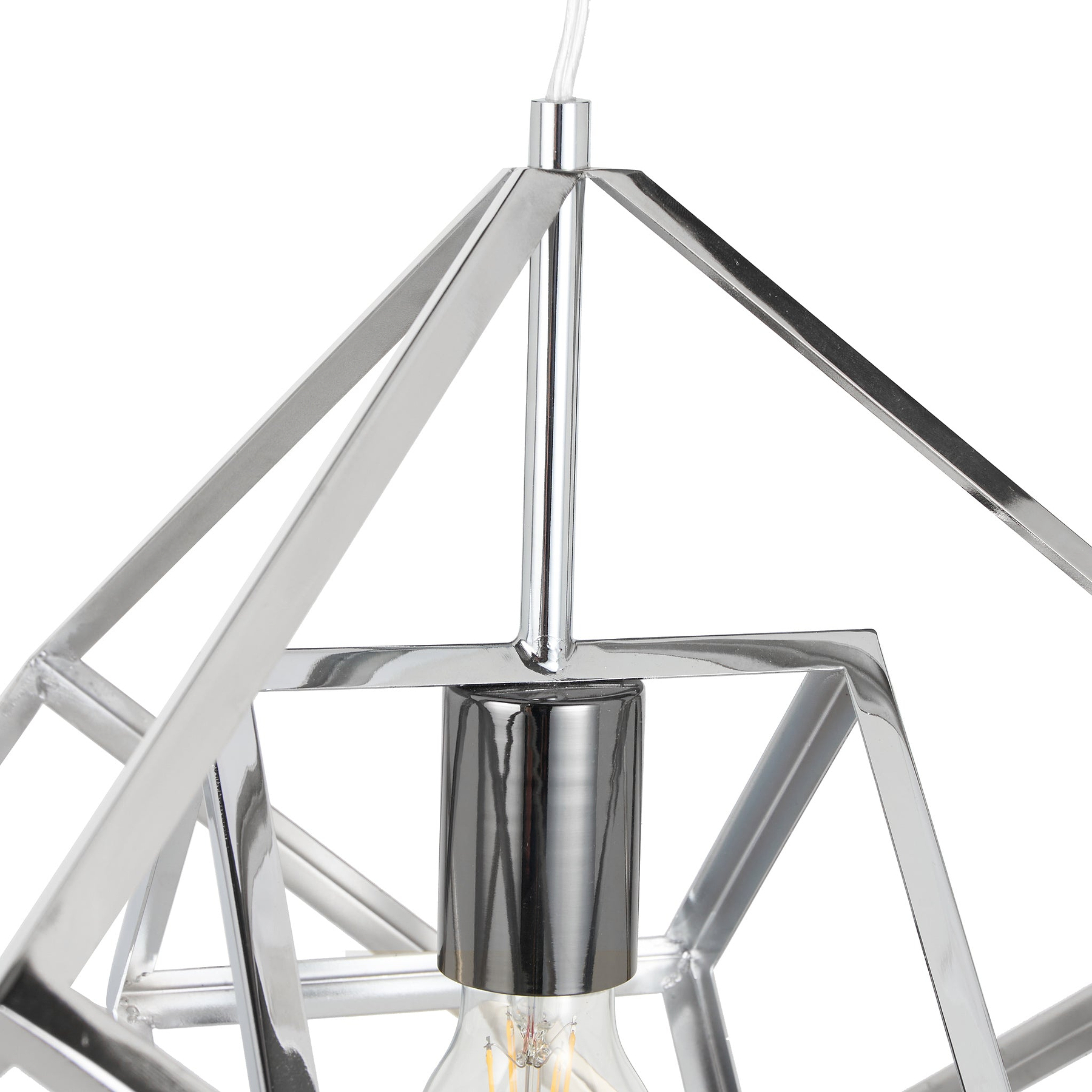 Alessio Shiny Nickel Metal Cube Pendant