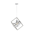 Alessio Shiny Nickel Metal Cube Pendant