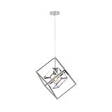 Alessio Shiny Nickel Metal Cube Pendant