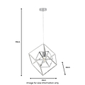 Alessio Shiny Nickel Metal Cube Pendant
