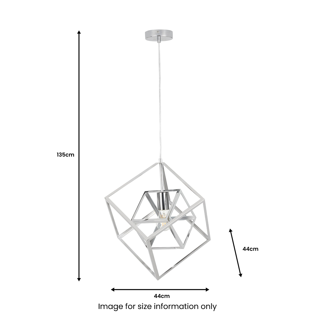 Alessio Shiny Nickel Metal Cube Pendant